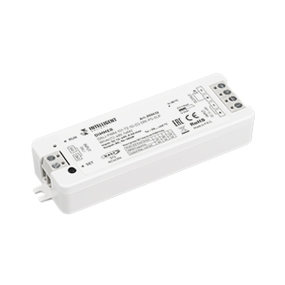 Фото №1  IARL INTELLIGENT ARLIGHT Диммер DALI-PWM-101-72-1G-D2-DRI-PS-SUF White (12-48V, 1x8A) ( IP20 Пластик, 5 лет)