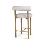 Превью фото №5  Top concept Стул полубарный Бигги, букле Turin ivory / опоры золото