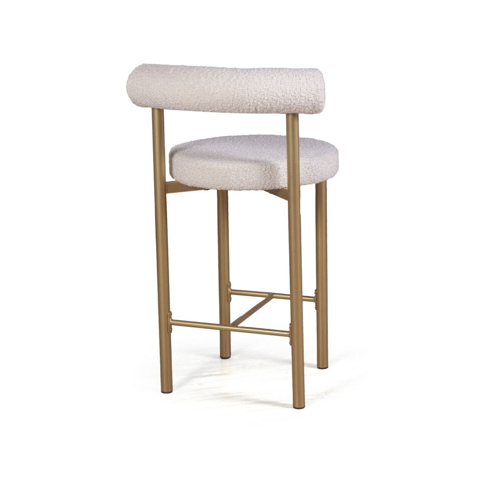 Фото №6  Top concept Стул полубарный Бигги, букле Turin ivory / опоры золото