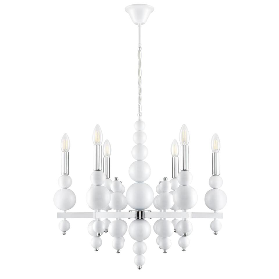 Фото №11  Люстра LUMION 8260/6 MODERNI LN26 126 белый/хром, металл Люстра E14 6*40W 220V NANA