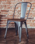 Превью фото №4  Стул TOLIX WOOD серебристый матовый