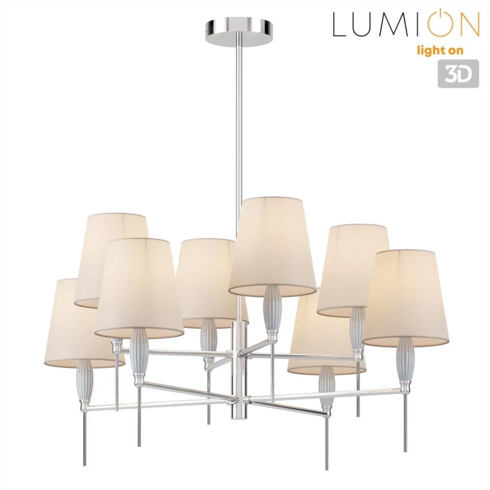 Фото №8  Люстра LUMION 8279/8 CLASSI LN26 054 хром/серый, металл/керамика/текстиль Люстра Е14 8*40W 220V KARMEN
