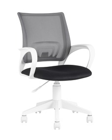 Фото Кресло офисное TopChairs ST-BASIC-W серый крестовина пластик белый