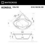 Превью фото №2  Ванна WHITECROSS Konsul 150x150 "LINE" (золото)