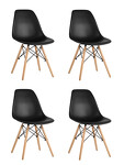 Превью фото №1  Стул Eames Style DSW черный x4 (разборный каркас)
