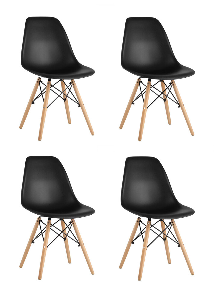 Фото №10  Стул Eames Style DSW черный x4 (разборный каркас)