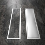 Превью фото №9  Watersense Душевой трап Aina под плитку, с сухим затвором, вертикальный выпуск 10х40 c решеткой, нержавеющая сталь T90355