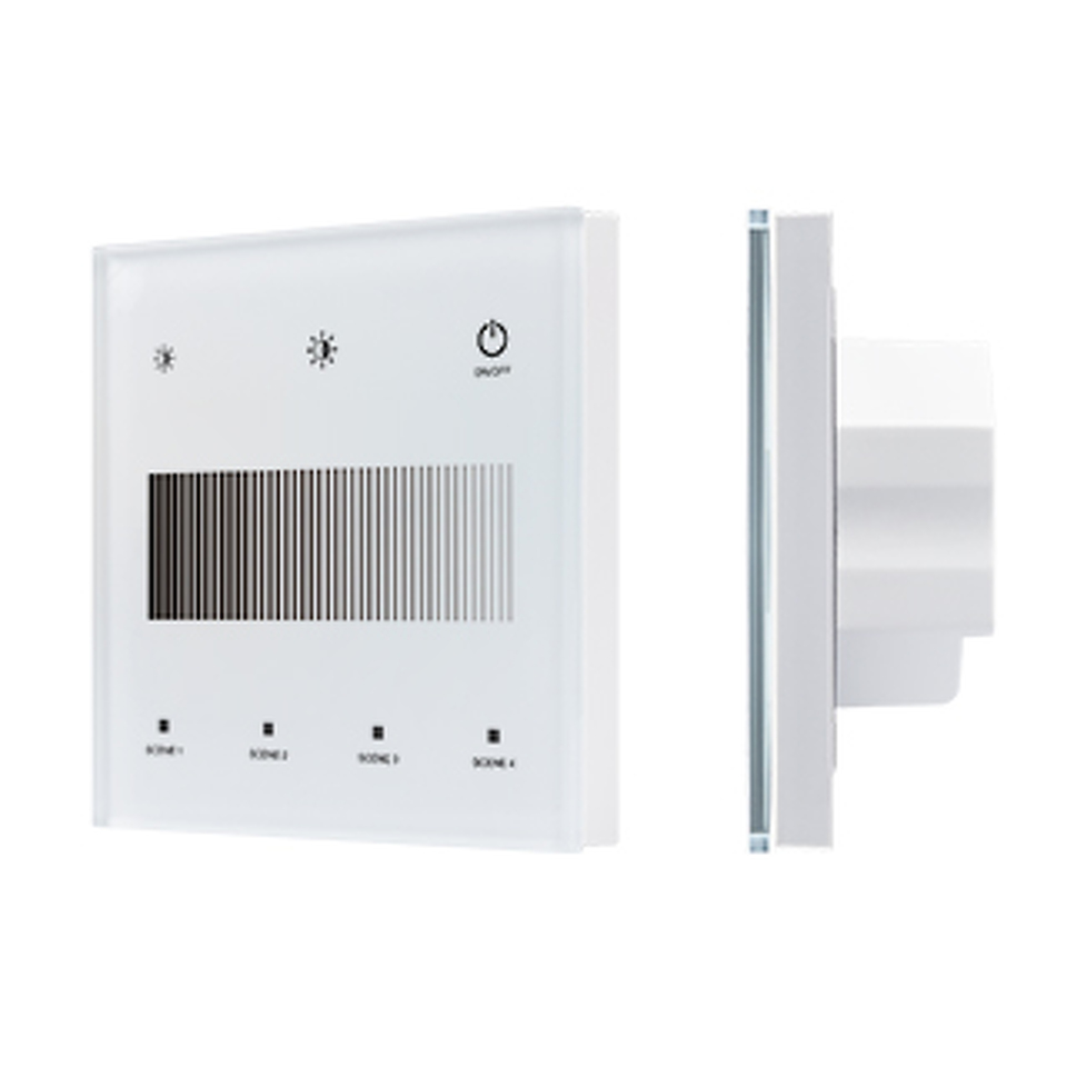 Фото №1  IARL INTELLIGENT ARLIGHT Сенсорная панель SMART-DALI-301-11-1G-4SC-DIM-IN White (BUS/24V, Touch, 2.4G) ( IP20 Пластик, 5 лет)