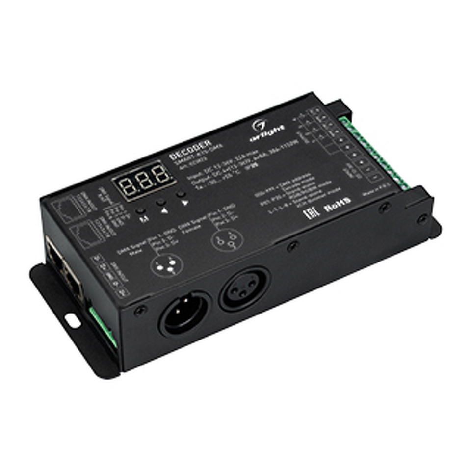 Фото №1  Arlight Декодер SMART-K15-DMX (12-36V, 4x8A) ( IP20 Металл, 5 лет)