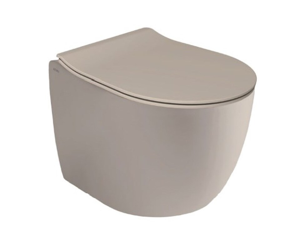 Фото №3  Унитаз 40375R Althea Cover Rimless Plus+Ton унитаз подвесной 52x36 см  Матовый бежевый Plus-Ton®