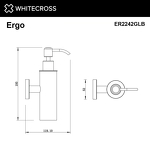 Превью фото №2  Дозатор для жидкого мыла подвесной WHITECROSS Ergo ER2242GLB (брашированное золото)