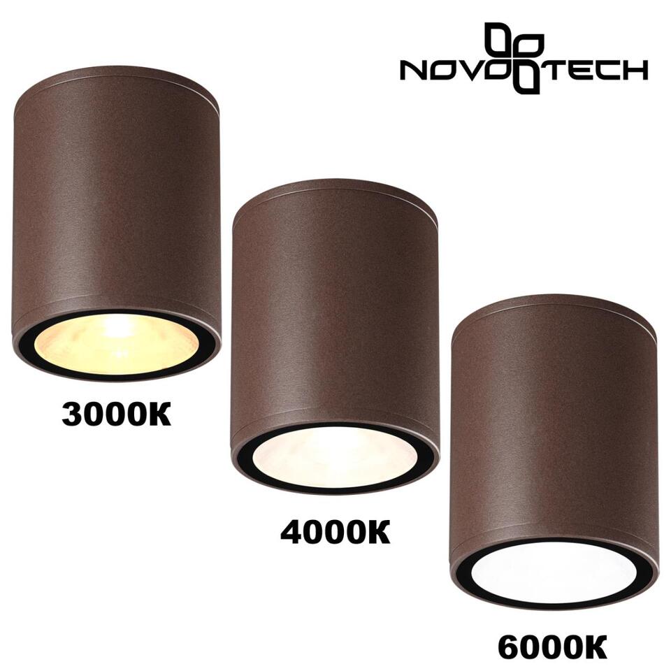 Фото №6  NOVOTECH 359536 STREET NT25 000 коричневый Светильник ландшафтный с переключ. цветовой температуры IP65 LED 10W 100-240V 3000К\4000К\6000К TUMBLER