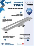 Превью фото №1  Teymi Душевой трап Lori под плитку, с гидрозатвором, горизонтальный выпуск 10х60, нержавеющая сталь T90385
