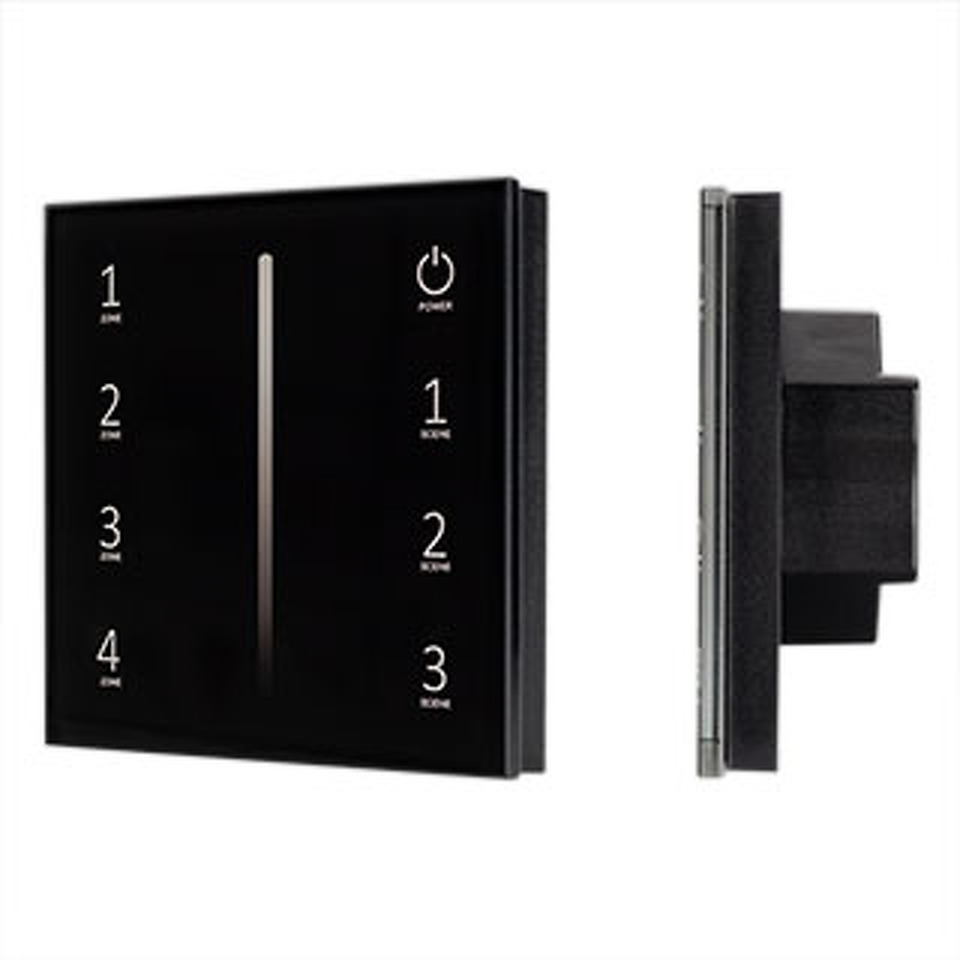 Фото №1  Arlight Панель SMART-P34-DIM-IN Black (230V, 0-10V, Sens, 2.4G) ( IP20 Пластик, 5 лет)