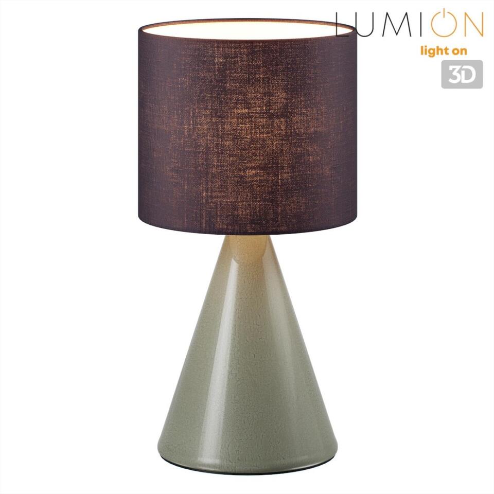 Фото №7  Настольная лампа LUMION 8132/1T MODERNI LN26 480 серый/черный, керамика/текстиль Настольная лампа Е14 1*40W 220V SEGI