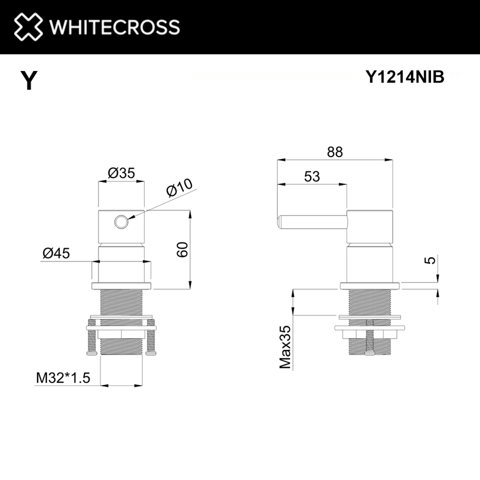 Фото №2  Смеситель для умывальника скрытого монтажа WHITECROSS Y1214NIB (брашированный никель)