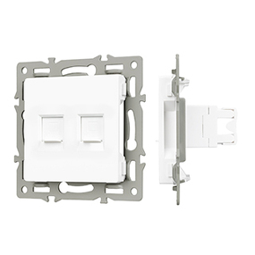 Фото Arlight Механизм компьютерной розетки двойной SCT-MPC2-PL-WH (RJ-45, CAT6) ( -)