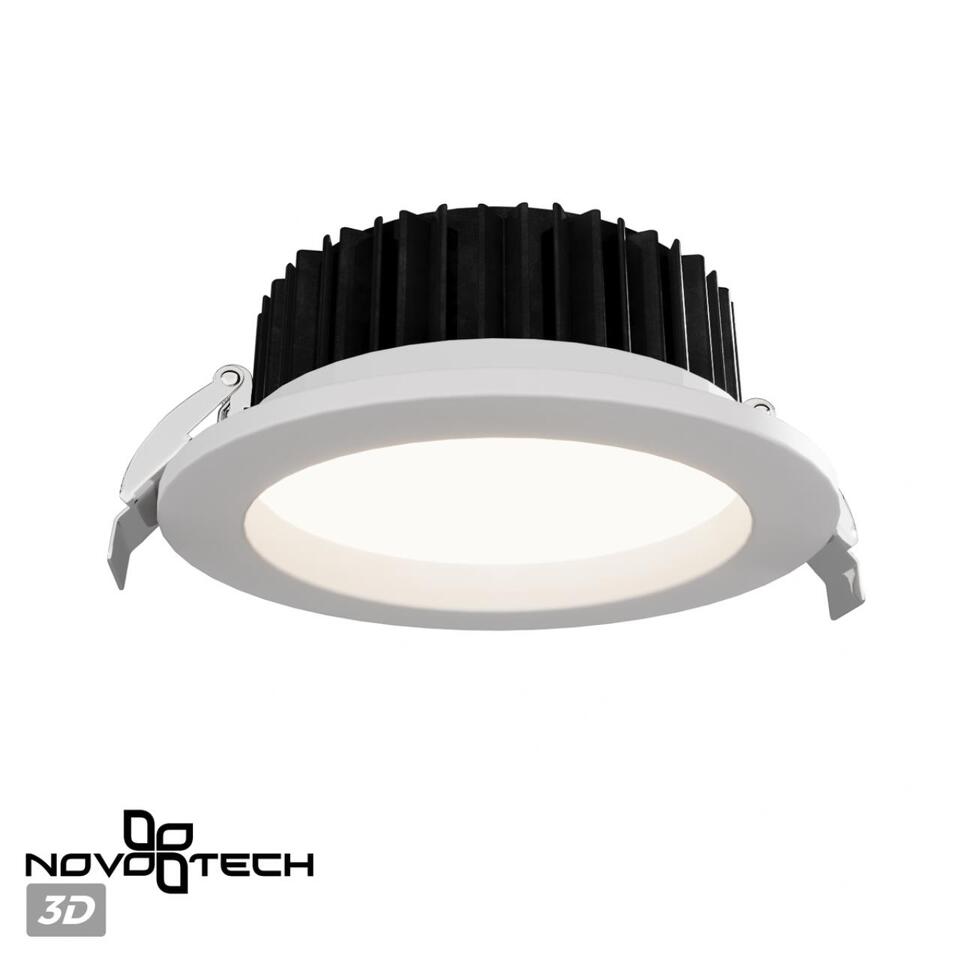Фото №7  NOVOTECH 359415 SPOT NT24 440 белый Светильник встраиваемый с переключателем цв. температуры IP44 LED 20W 170-265V 3000К\4000К\6000К DRUM
