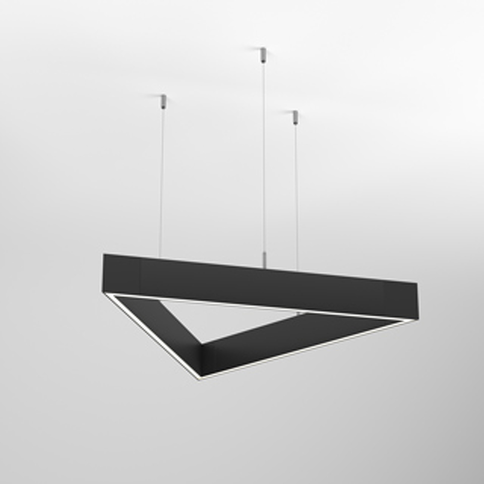 Фото №1  Подвесной светильник Arlight Светильник ALT-LINEAIR-TRIANGLE-FLAT-UPDOWN-DIM-785-85W Warm3000 (BK, 100 deg, 230V) ( IP20 Металл, 3 года)