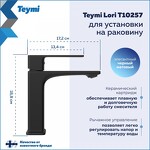 Превью фото №3  Teymi Смеситель для раковины Lori, черный матовый T10257