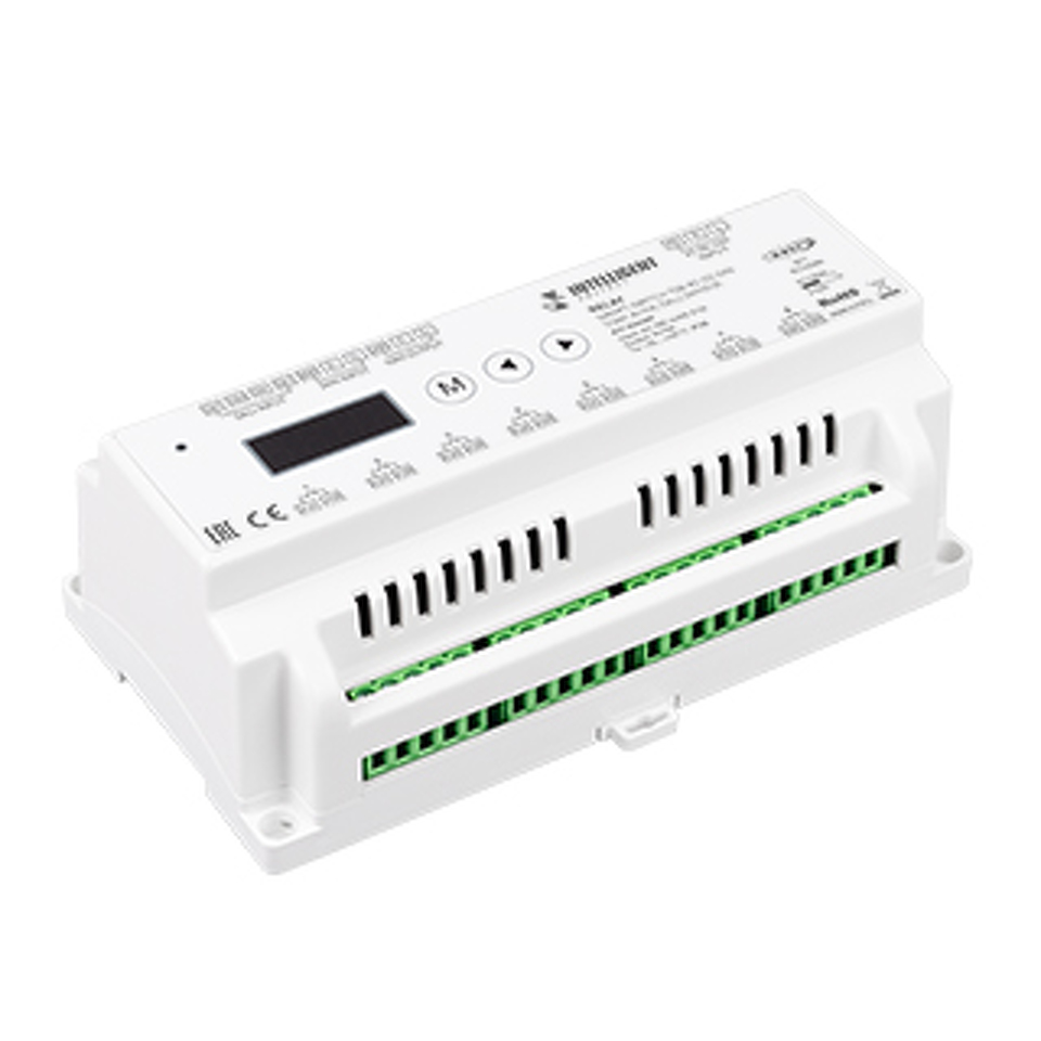 Фото №1  IARL INTELLIGENT ARLIGHT Релейный модуль SMART-SWITCH-708-82-D2-DIN (230V, 8x10A, DALI, DMX512) ( IP20 Пластик, 5 лет)
