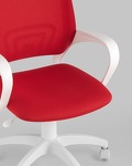 Превью фото №9  Кресло Кресло офисное TopChairs ST-BASIC-W красная ткань крестовина белый пластик