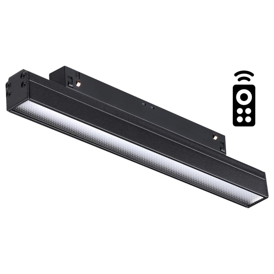 Фото №8  NOVOTECH 358618 SHINO NT21 064 черный Трековый низковольтный св-к диммируемый с ДУ, со сменой цв.температуры IP20 LED 3000~6500К 12W 48V FLUM