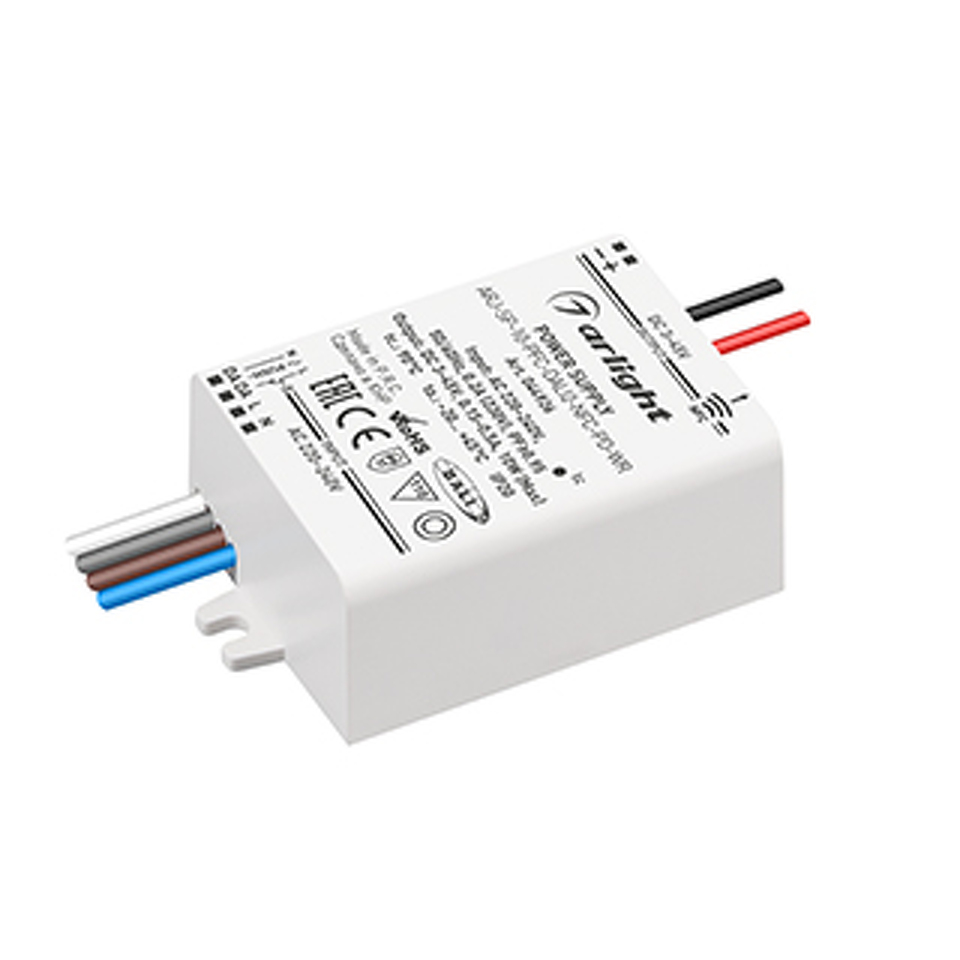 Фото №1  Arlight Блок питания ARJ-SP-10-PFC-DALI2-NFC-PD-WR (10W, 3-45V, 0.15-0.5A) ( IP20 Пластик, 5 лет)