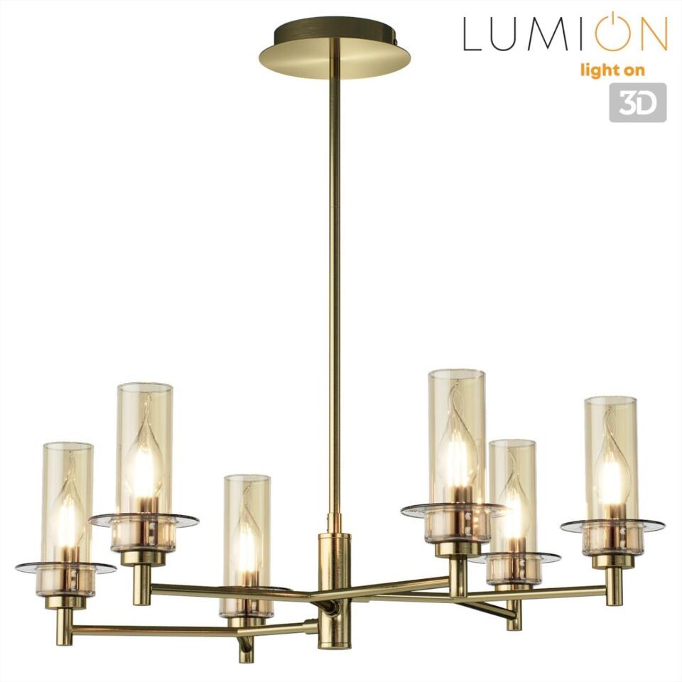 Фото №7  Люстра LUMION 6554/6C CLASSI LN26 097 бронза/коньячный/металл/стекло Люстра потолочная E14 6*40W 220V MADONNA
