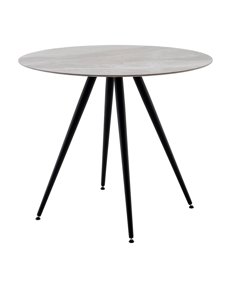 Фото №6  Стол Ники круглый столешница керамика Italian light grey 900