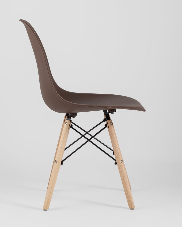 Фото №10  Стул Eames Style DSW коричневый x4 (разборный каркас)