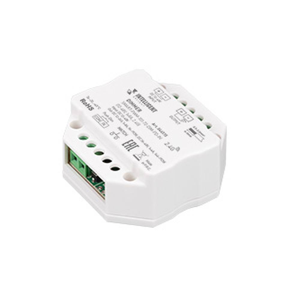 Фото №1  IARL INTELLIGENT ARLIGHT Диммер SMART-PWM-101-72-DIM-PD-IN (12-48V, 1x8A, 2.4G) ( IP20 Пластик, 5 лет)