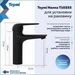 Превью фото №3  Teymi Смеситель для раковины Hanna, черный матовый T10255