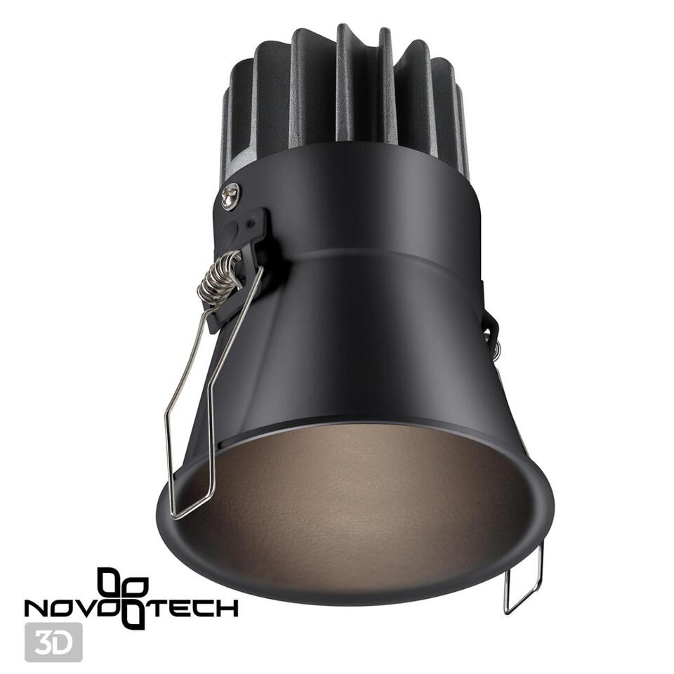 Фото №7  NOVOTECH 358909 SPOT NT22 442 черный Встраиваемый светодиодный светильник с переключателем цветовой температуры IP20 LED 3000К\4000К\6000К 12W 220V LANG
