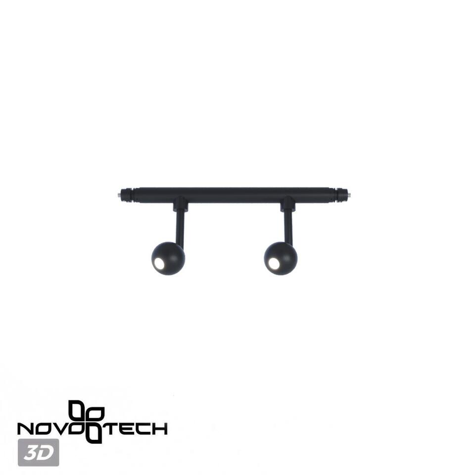 Фото №9  NOVOTECH 359375 KONST NT24 038 черный Светильник диммир. со сменой цв. температ. (управл. - пульт ДУ или прилож. Smart Life) IP20 LED 14W 48V 3000-6000К GLAT
