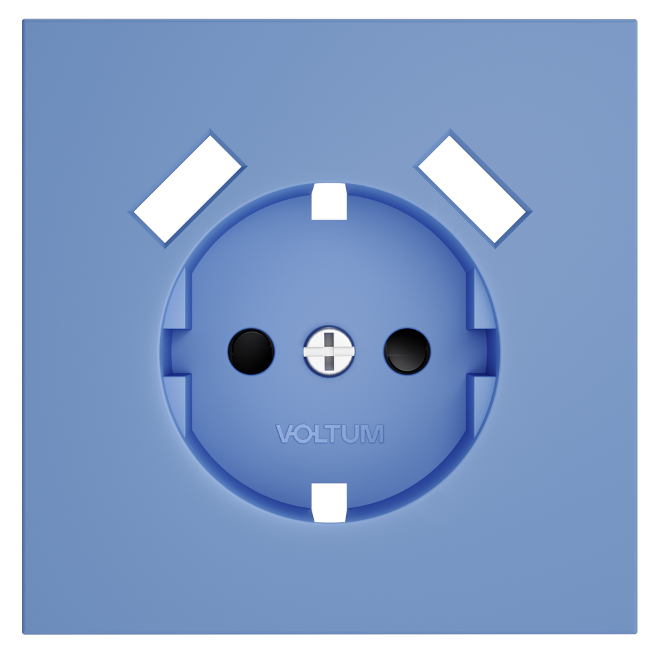 Фото №7  VOLTUM Накладка для розетки с заземлением и защитными шторками, с USB A+A, S70 (деним)