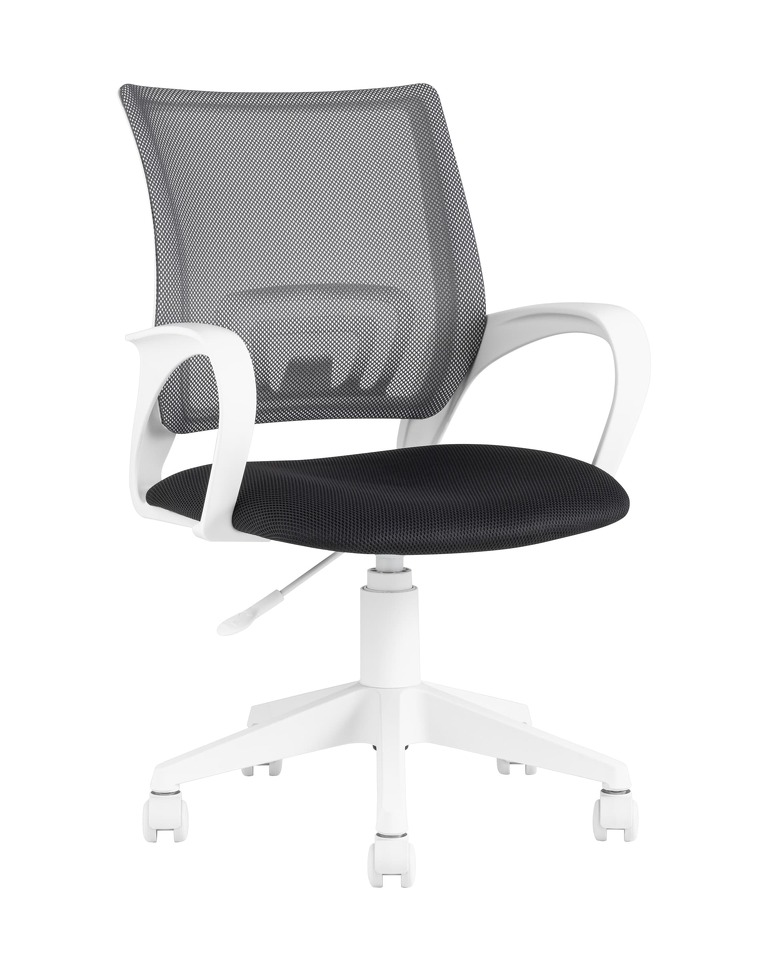 Фото №9  Кресло Кресло офисное TopChairs ST-BASIC-W серый крестовина пластик белый