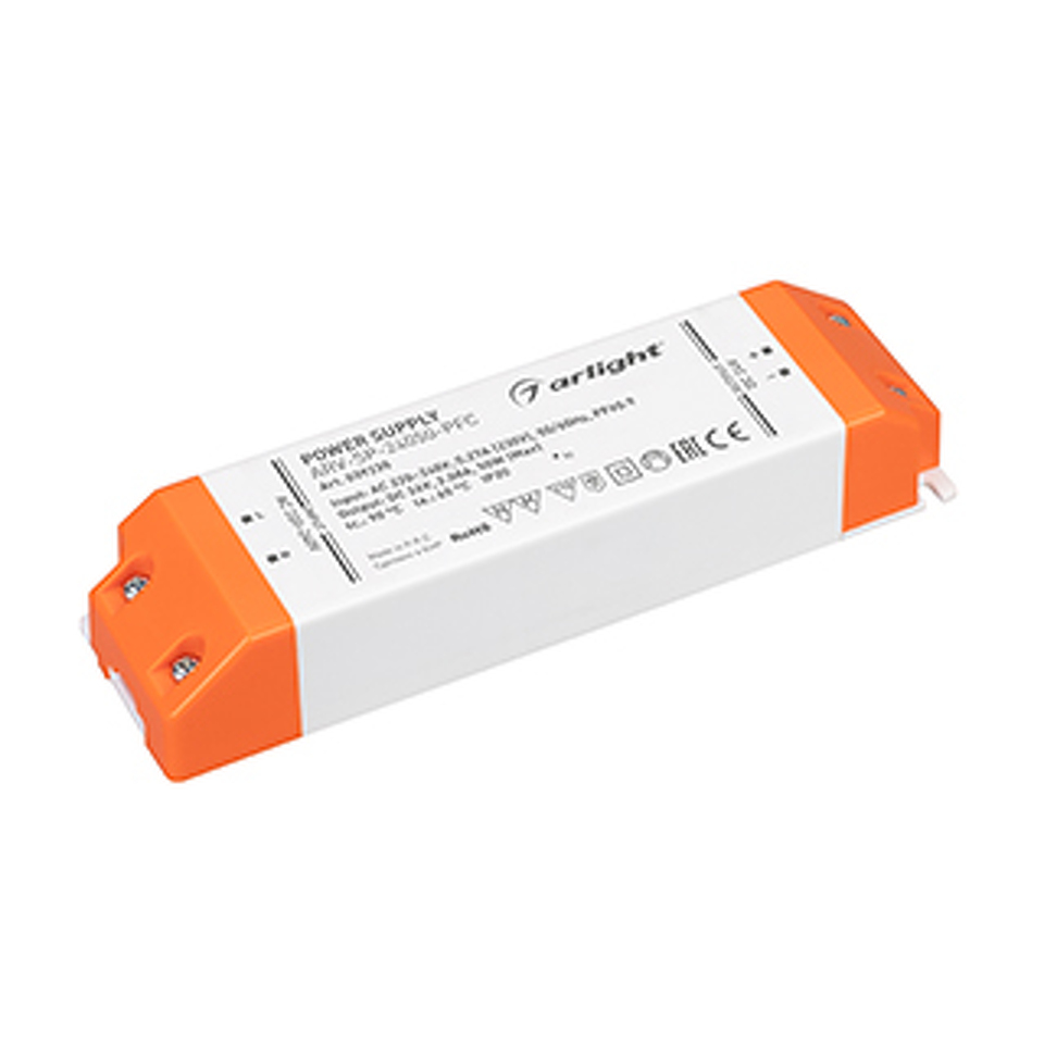 Фото №1  Arlight Блок питания ARV-SP-24050-PFC (24V, 2.08A, 50W) ( IP20 Пластик, 5 лет)