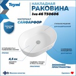 Превью фото №2  Раковина Teymi Раковина Iva 46 накладная, белая T50606