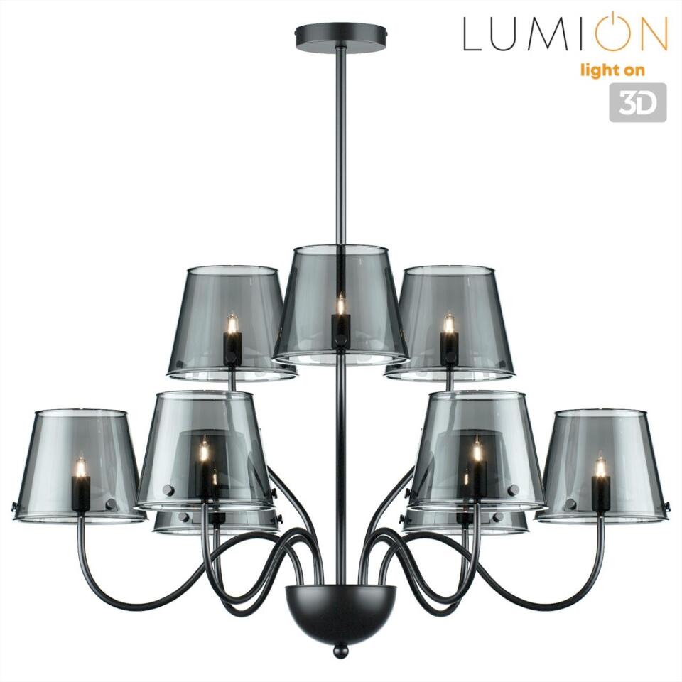Фото №8  Люстра LUMION 6570/9C MODERNI LN26 212 черный/дымчатый/металл/стекло Люстра потолочная G9 9*20W 220V SMOKY