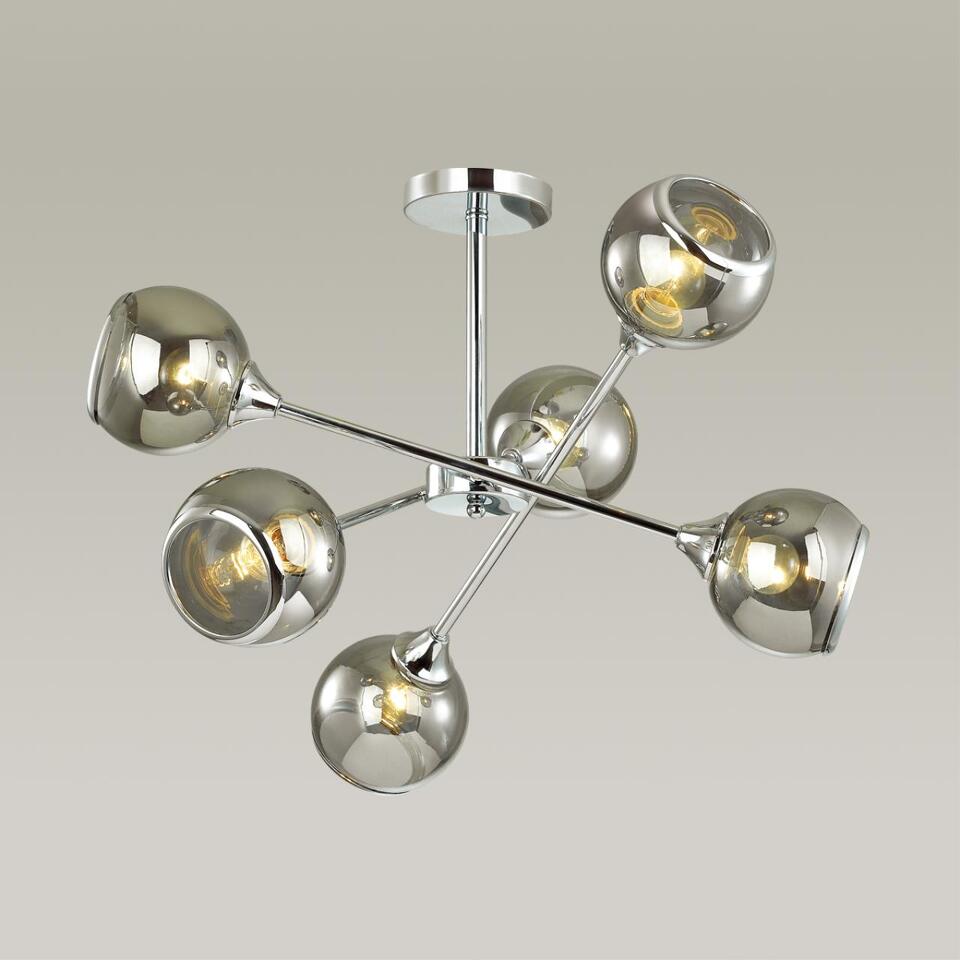 Фото №4  Люстра LUMION 4530/6C COMFI LN21 000 хром, дымчатый Люстра потолочная E27 6*60W 220V SANDRA