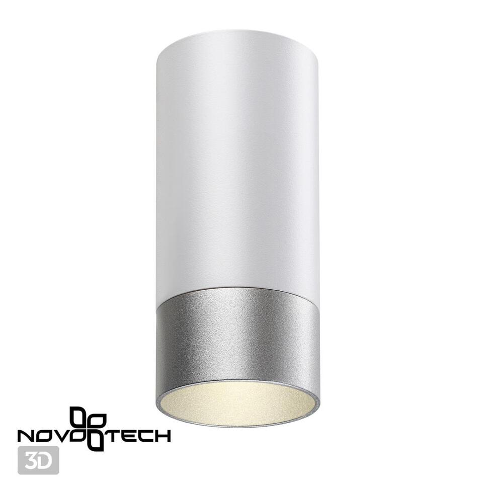 Фото №3  NOVOTECH 370866 OVER NT22 416 белый/серебро Светильник накладной IP20 GU10 9W 220V SLIM