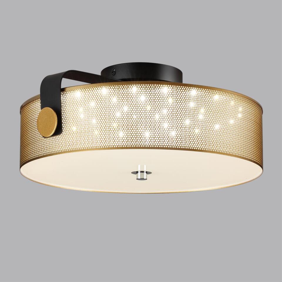 Фото №10  LUMION 6597/40L LEDIO LN25 000 черный, античная латунь, металл/стекло Потолочный светильник LED 40W 4000К 220V DRUMY