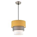 Превью фото №5  Подвесной светильник LUMION 8038/1 MODERNI LN26 187 никель/желтый/серый/белый, металл/текстиль Подвесной светильник Е27 60W 220V ILAIDA