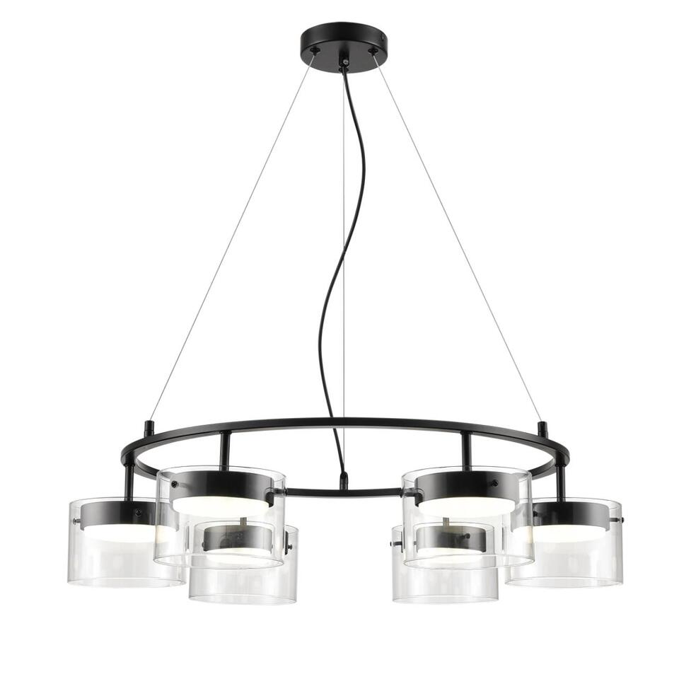 Фото №7  Подвесной светильник LUMION 8232/6 COMFI LN26 230 черный/прозрачный, металл/стекло Светильник подвесной LED GX70 6*10W 220V NATALINA