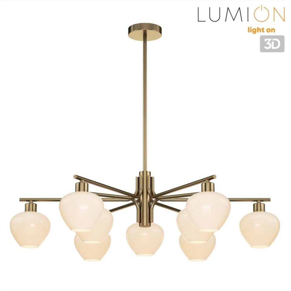 Фото №8  Люстра LUMION 8278/9 MODERNI LN26 167 латунь/белый, металл/стекло Люстра Е14 9*40W 220V CARMELA