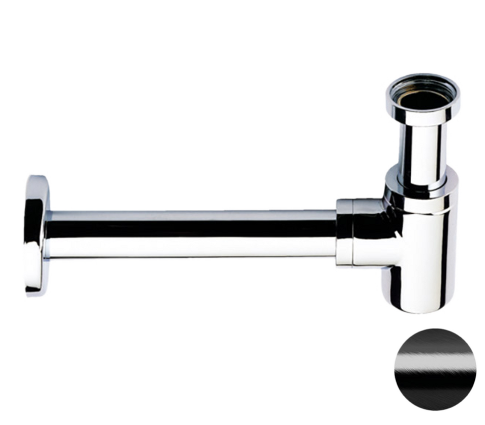 Фото №2  Сифон 1”1/4 Remer 958BCFP, черный брашированный хром