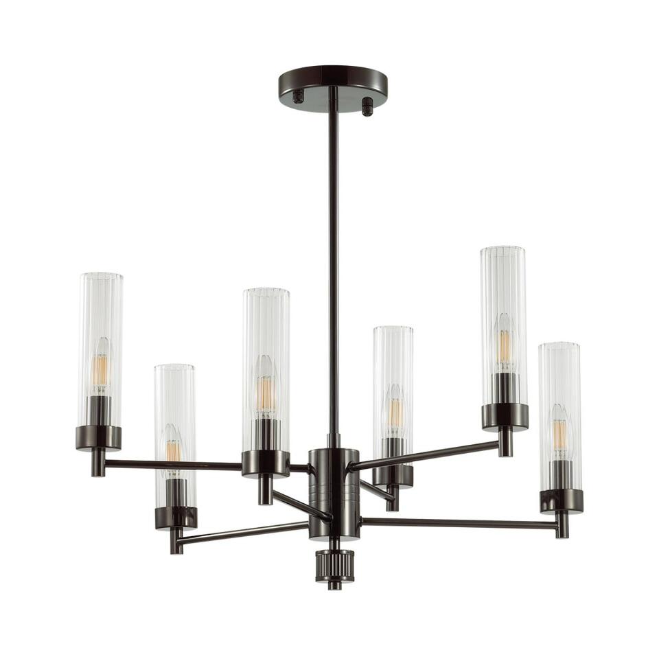 Фото №4  Люстра LUMION 5275/6C CLASSI LN26 104 черный хром Люстра потолочная E14 6*40W 220V KAMILLA