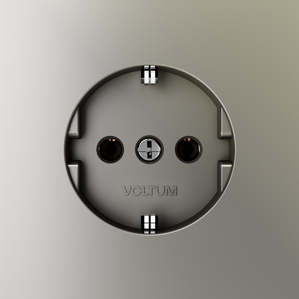 Фото №11  Розетка Розетка встраиваемая VOLTUM S70 с заземлением 16А, (шелк)