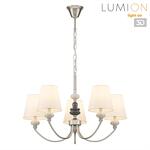 Превью фото №1  Люстра LUMION 8283/5 CLASSI LN26 051 никель/белый, металл/керамика/текстиль Люстра Е14 5*40W 220V KENTUKI